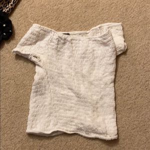 Brandy Melville white top over shoulder